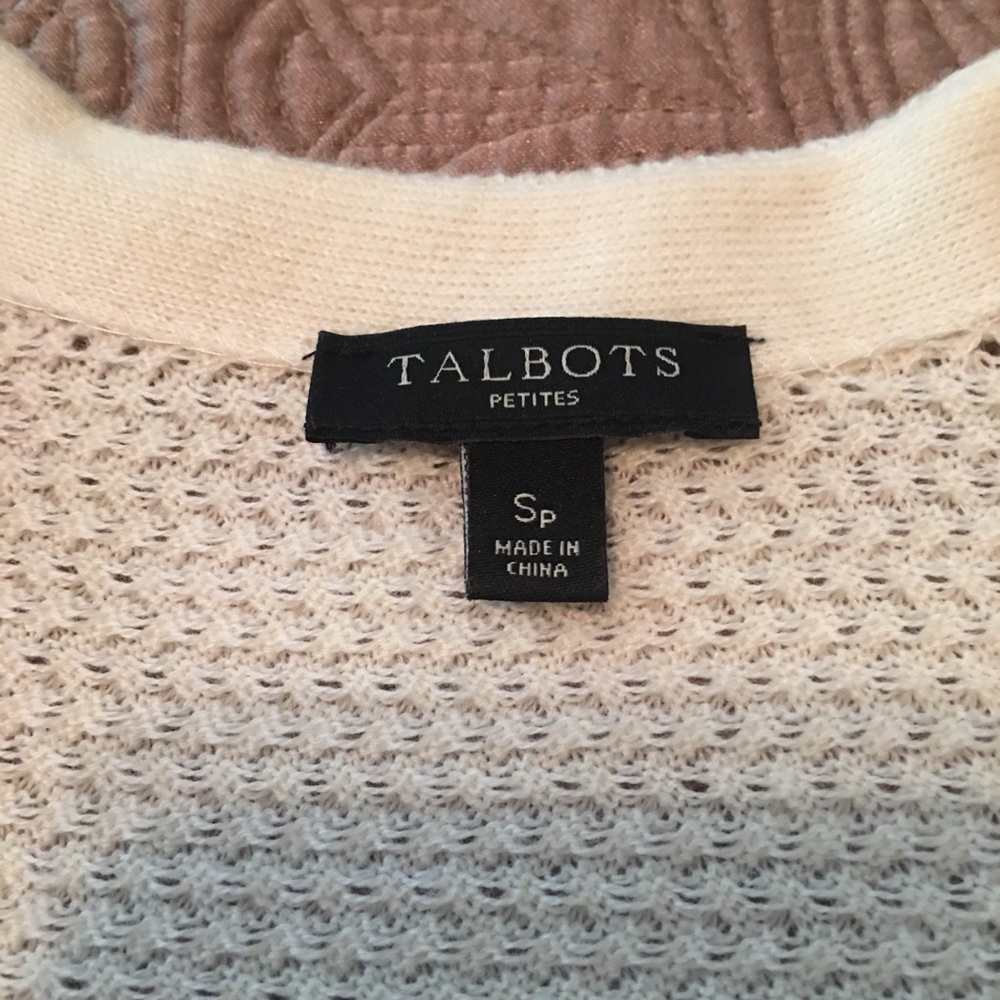 Talbots cream colored open cape sweater - Picture 7 of 8